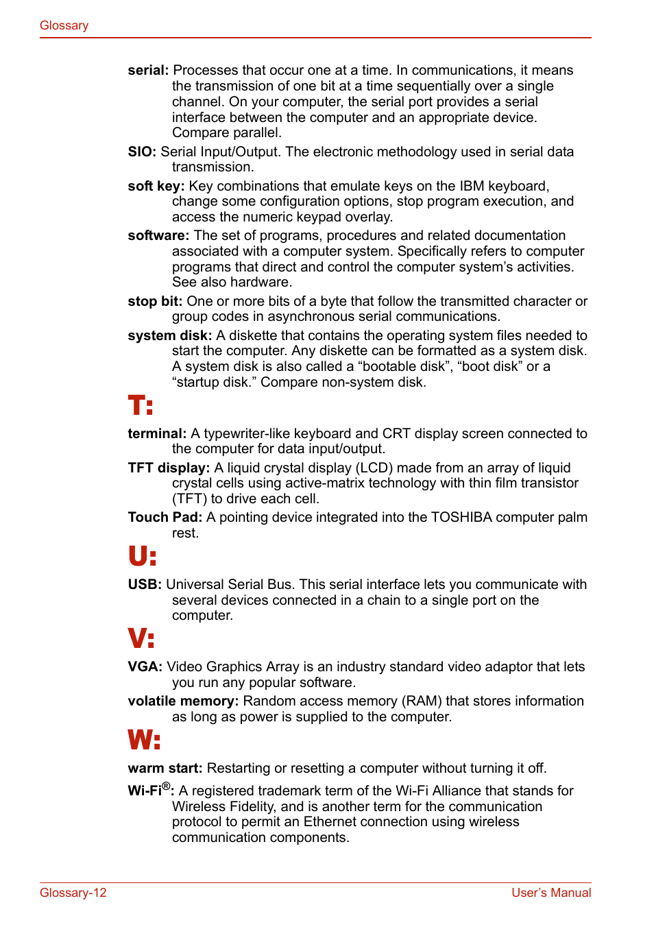 Toshiba U400 User Manual | Page 208 / 214