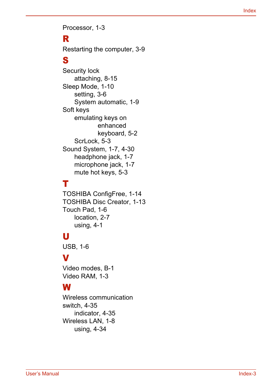Toshiba U400 User Manual | Page 213 / 214