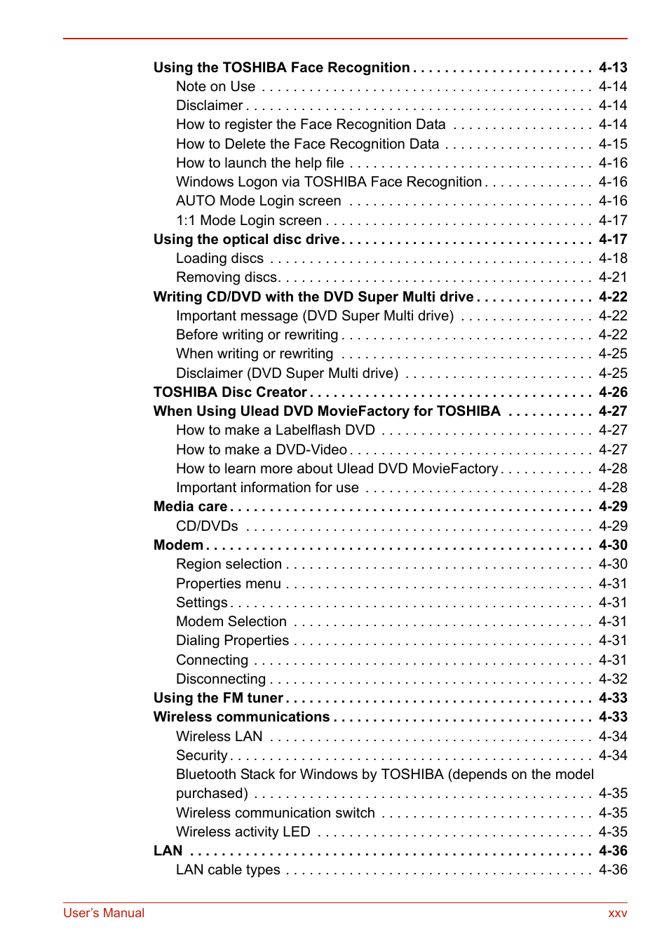 Toshiba U400 User Manual | Page 25 / 214