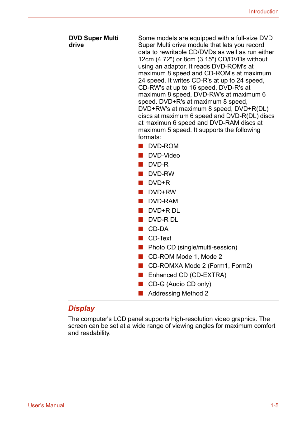 Toshiba U400 User Manual | Page 37 / 214