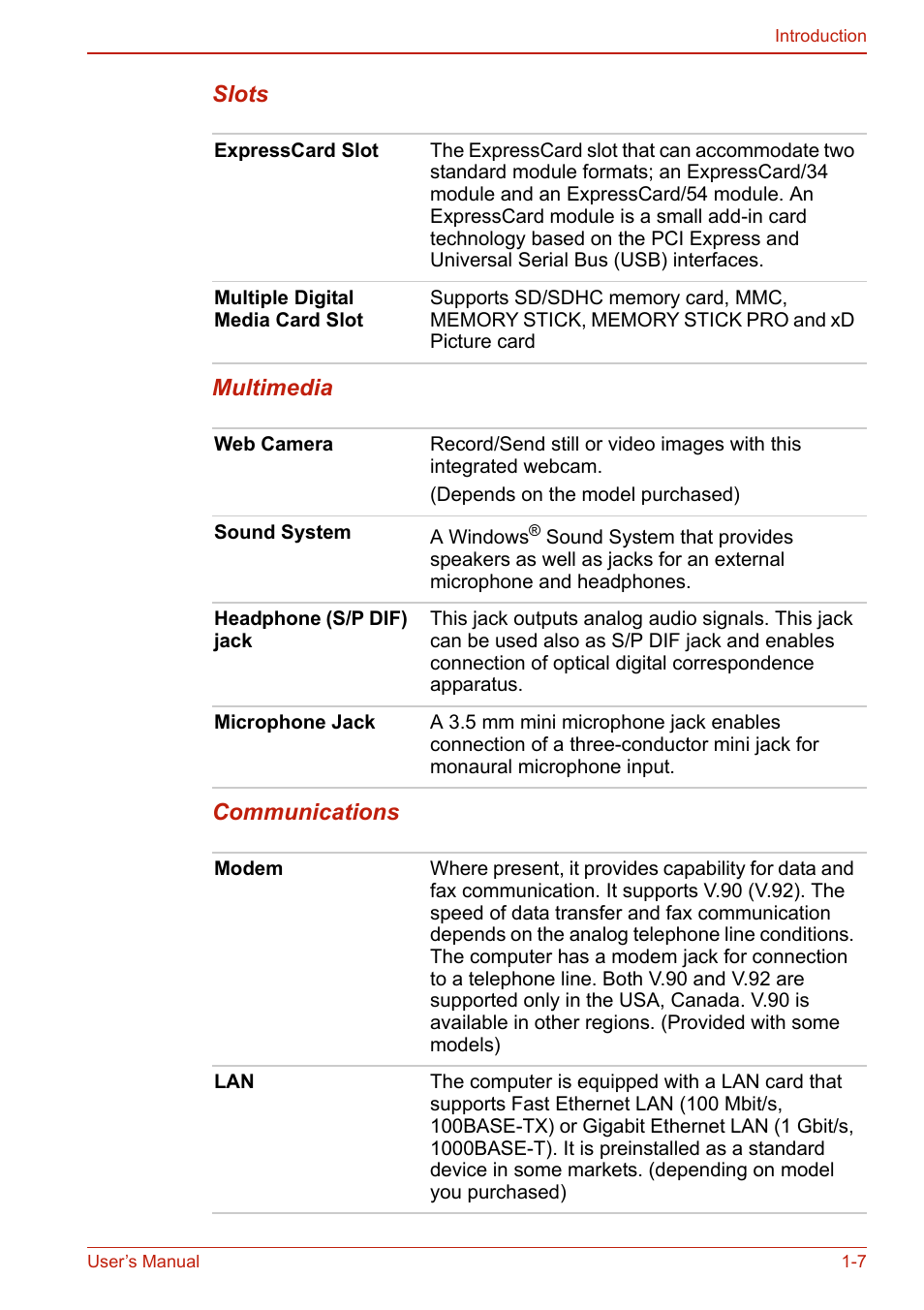 Toshiba U400 User Manual | Page 39 / 214