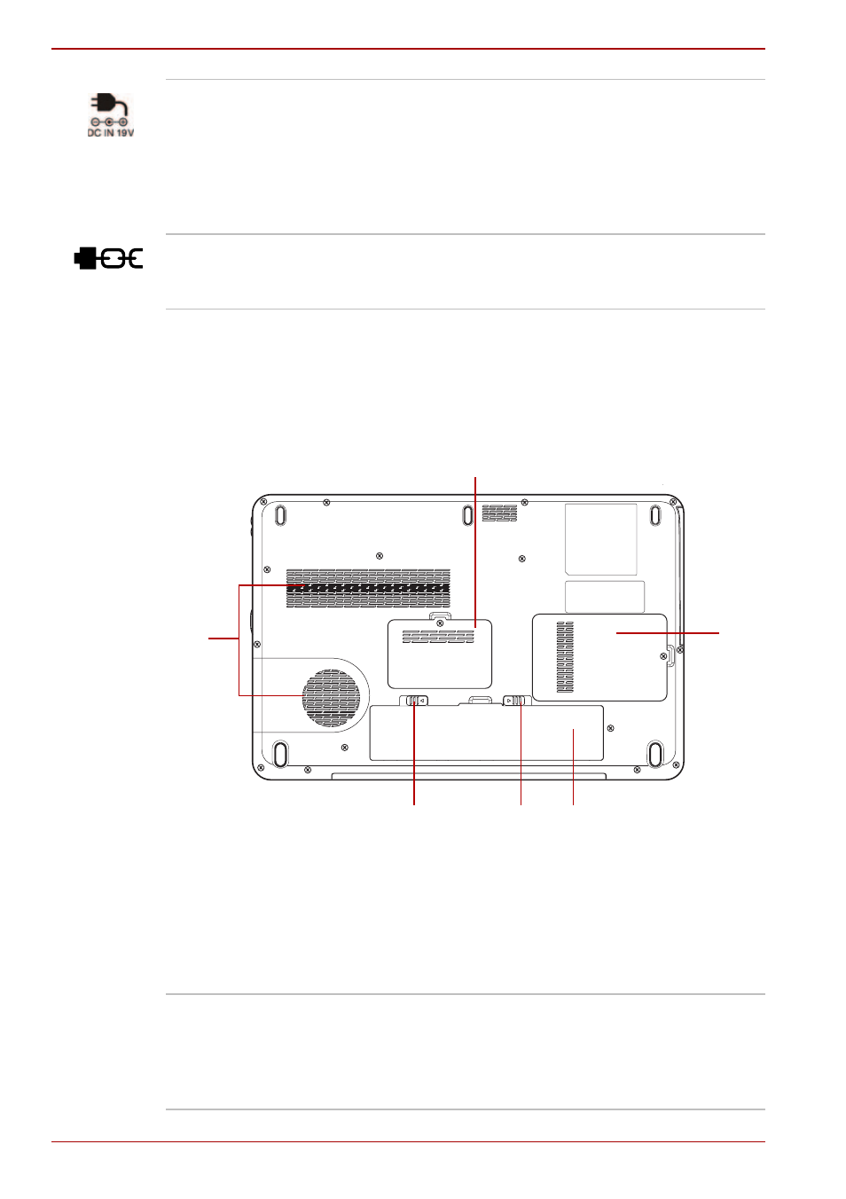 Underside, Underside -4 | Toshiba PORTABLE PERSONAL COMPUTER L505 User Manual | Page 38 / 188