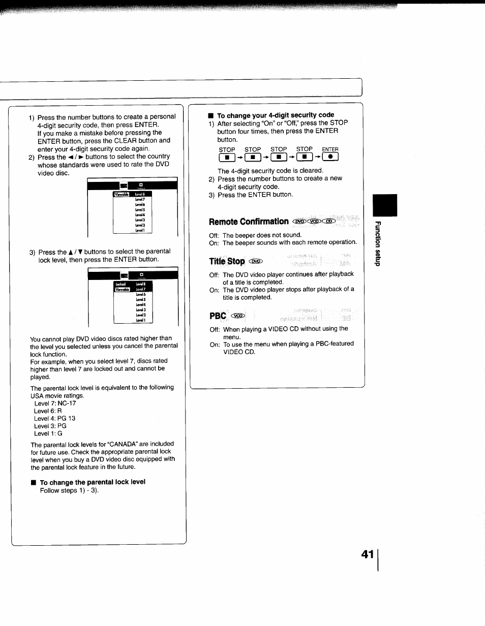 Titl§;stop, C x ] c s | Toshiba SD-1200U User Manual | Page 41 / 47