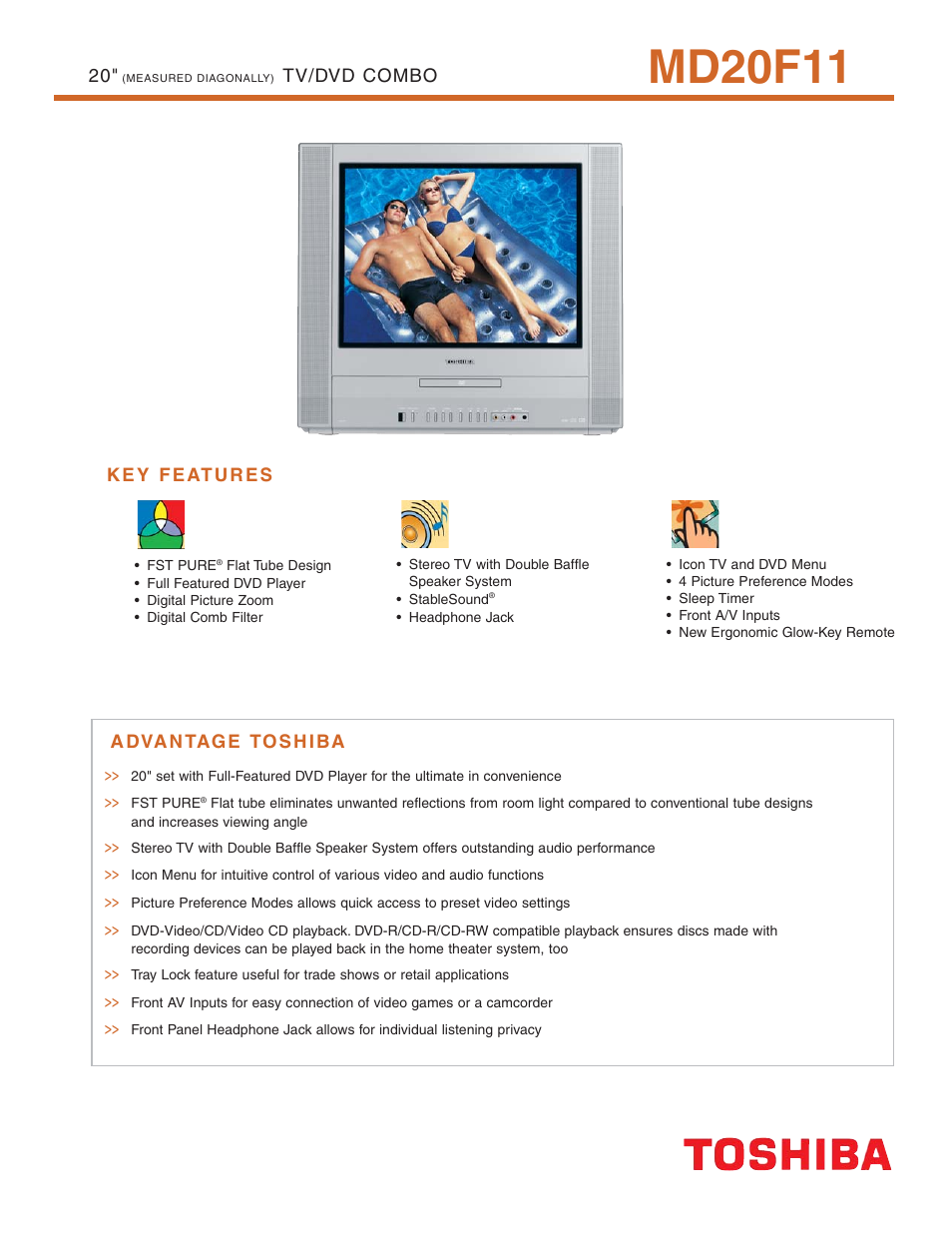 Toshiba MD20F11 User Manual | 2 pages