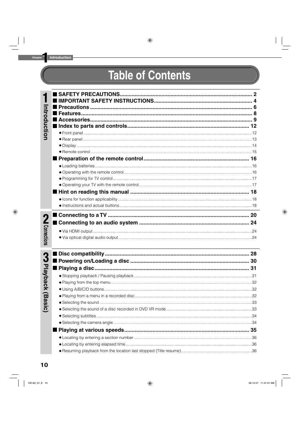 Toshiba HD-A2WKU User Manual | Page 10 / 72