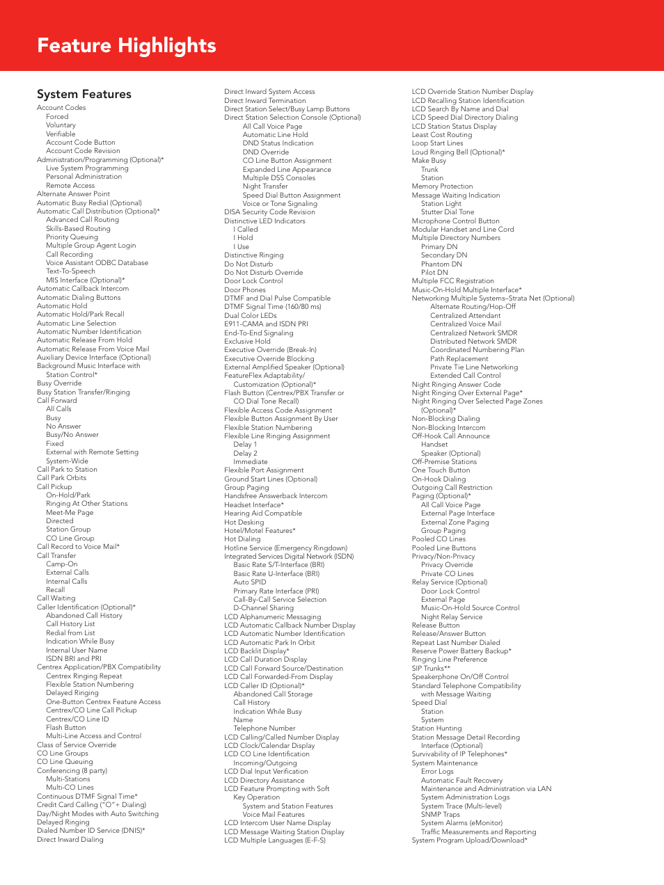Feature highlights, System features | Toshiba iES32 User Manual | Page 8 / 12