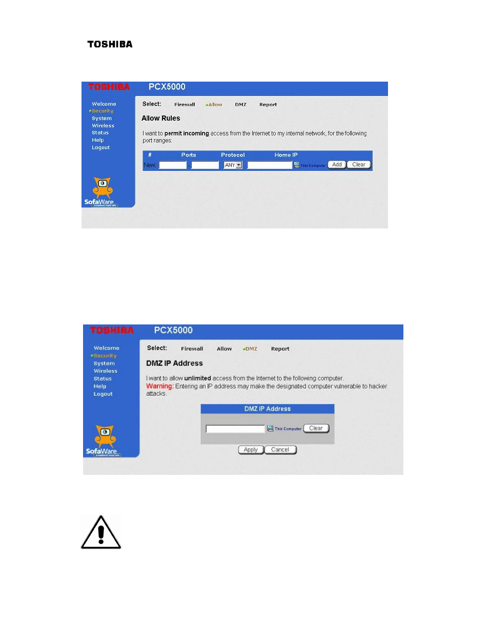 Important information | Toshiba PCX 5000 User Manual | Page 28 / 53