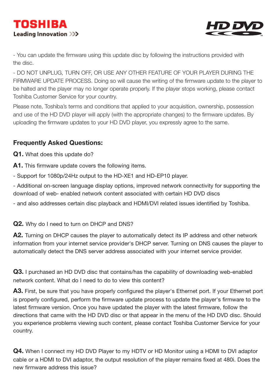 Toshiba HD-E1 User Manual | Page 3 / 4