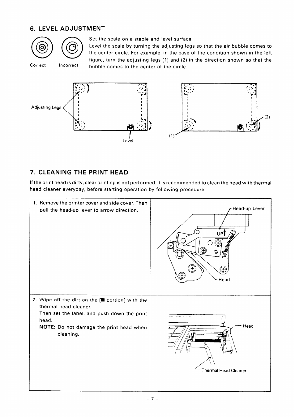Cleaning the print head | Toshiba TEC SL57 SERIES User Manual | Page 10 / 30