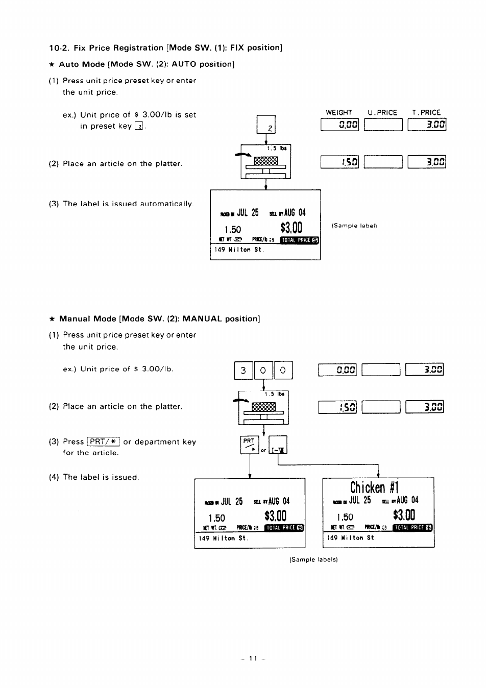 I.jul 25 1.50, Sii nau6 04, Mbujul 25 sai nau6 04 | Jul25 sun aug 04 1.50, Chicken #1 | Toshiba TEC SL57 SERIES User Manual | Page 14 / 30