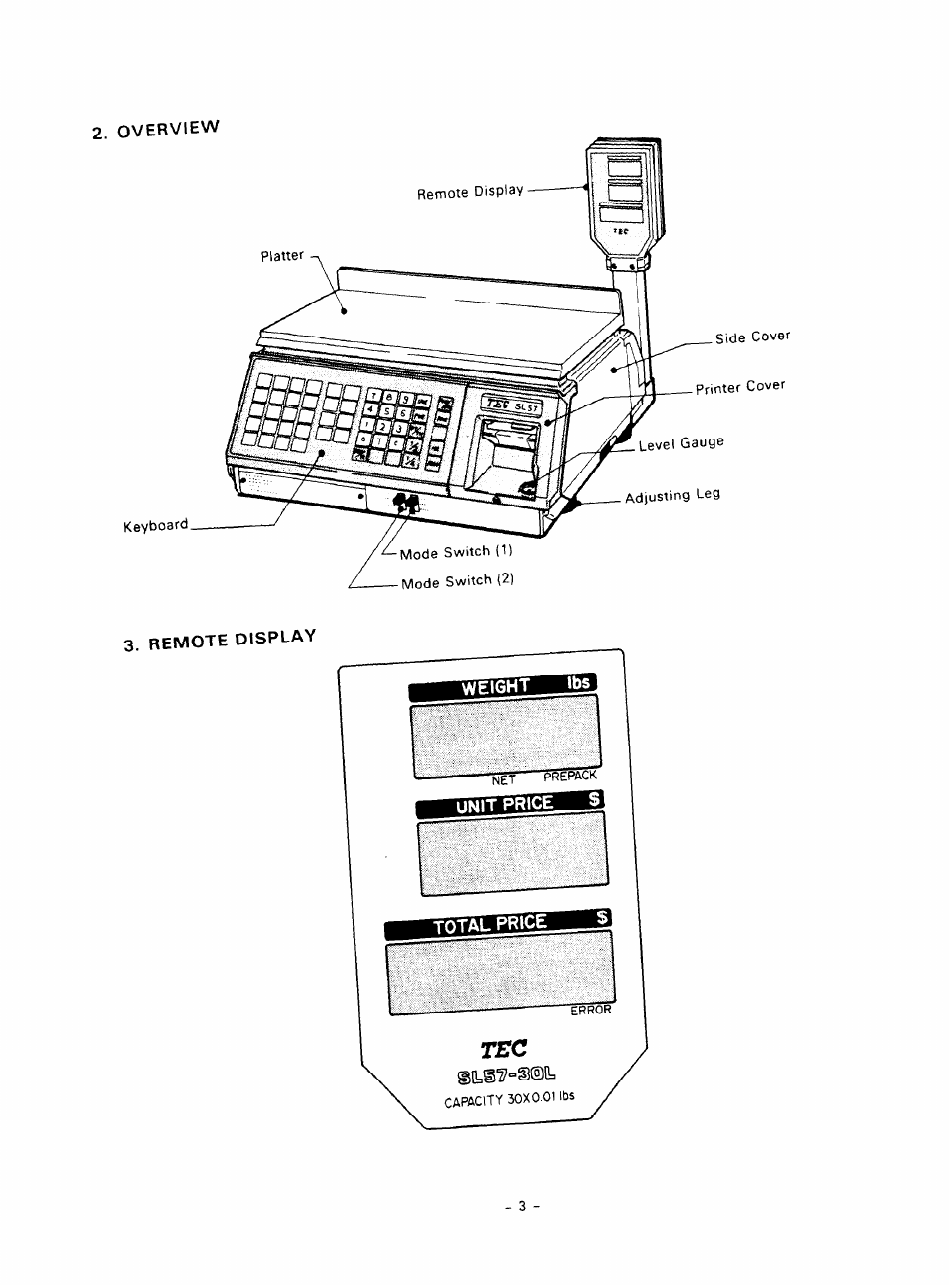 Remote display | Toshiba TEC SL57 SERIES User Manual | Page 6 / 30
