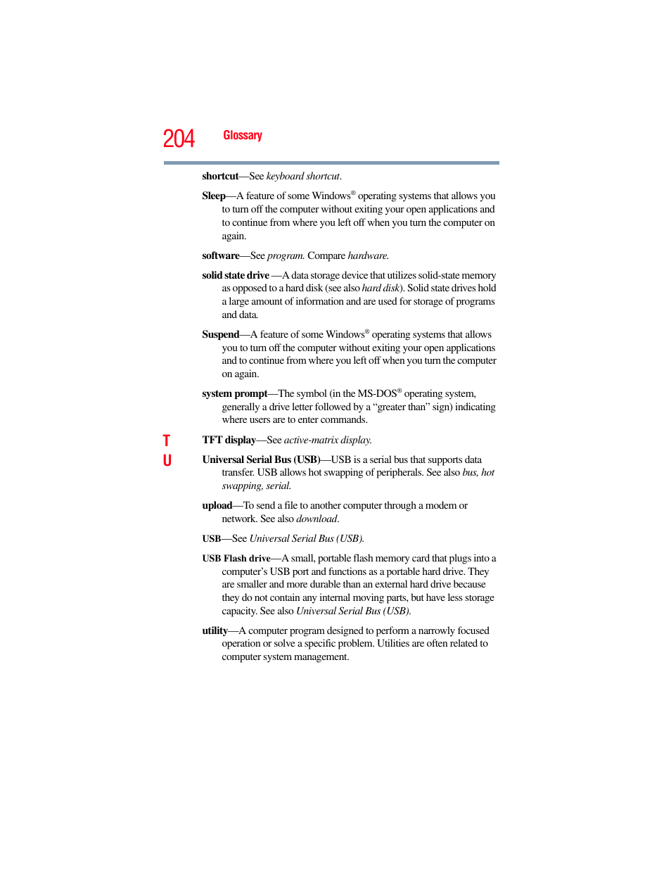 Toshiba SATELLITE E300 User Manual | Page 204 / 213