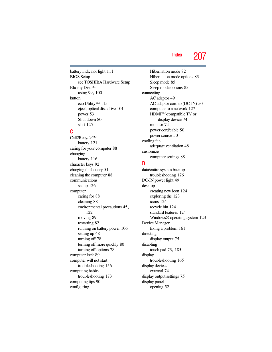 Toshiba SATELLITE E300 User Manual | Page 207 / 213