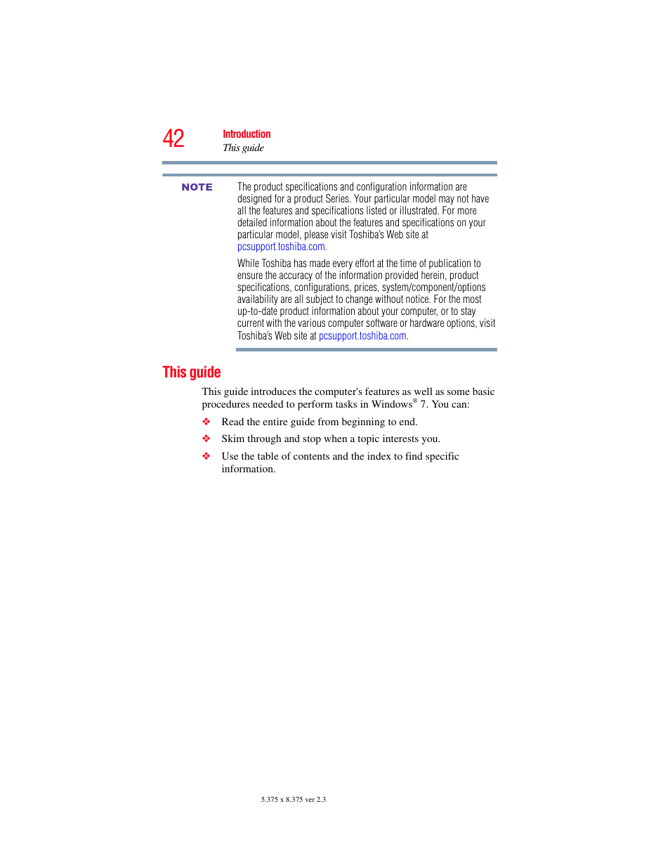 This guide | Toshiba SATELLITE E300 User Manual | Page 42 / 213