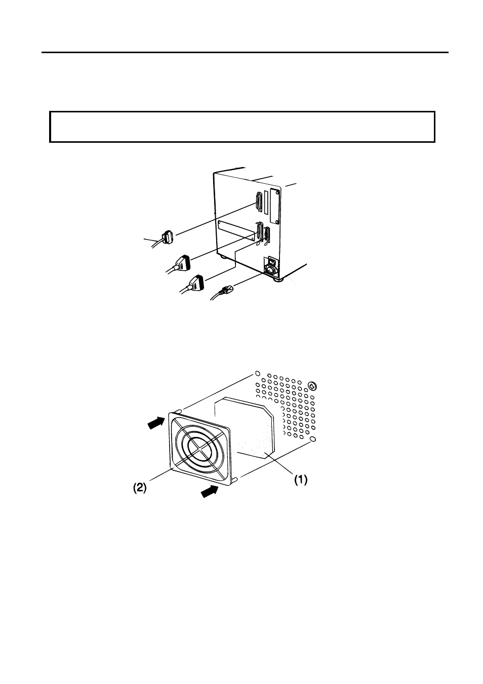 Installatie van de drukker, Connectie van het electrisch snoer en de kabels, Bevestiging van de ventilator filter | Toshiba B-480-QP User Manual | Page 125 / 170