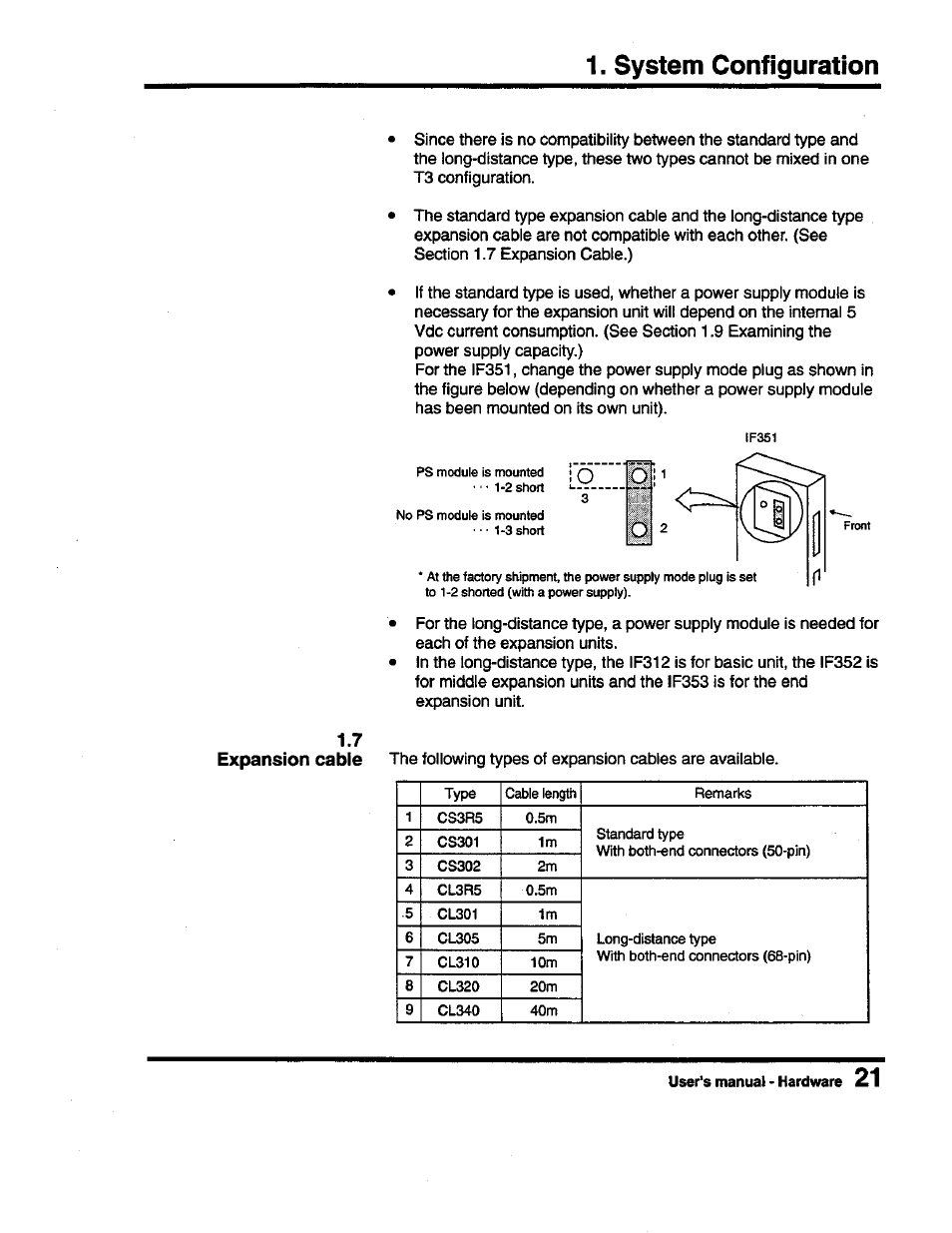 Expansion cable, 7 expansion cable, System configuration | Toshiba Programmable Controller PROSEC T3 User Manual | Page 29 / 100