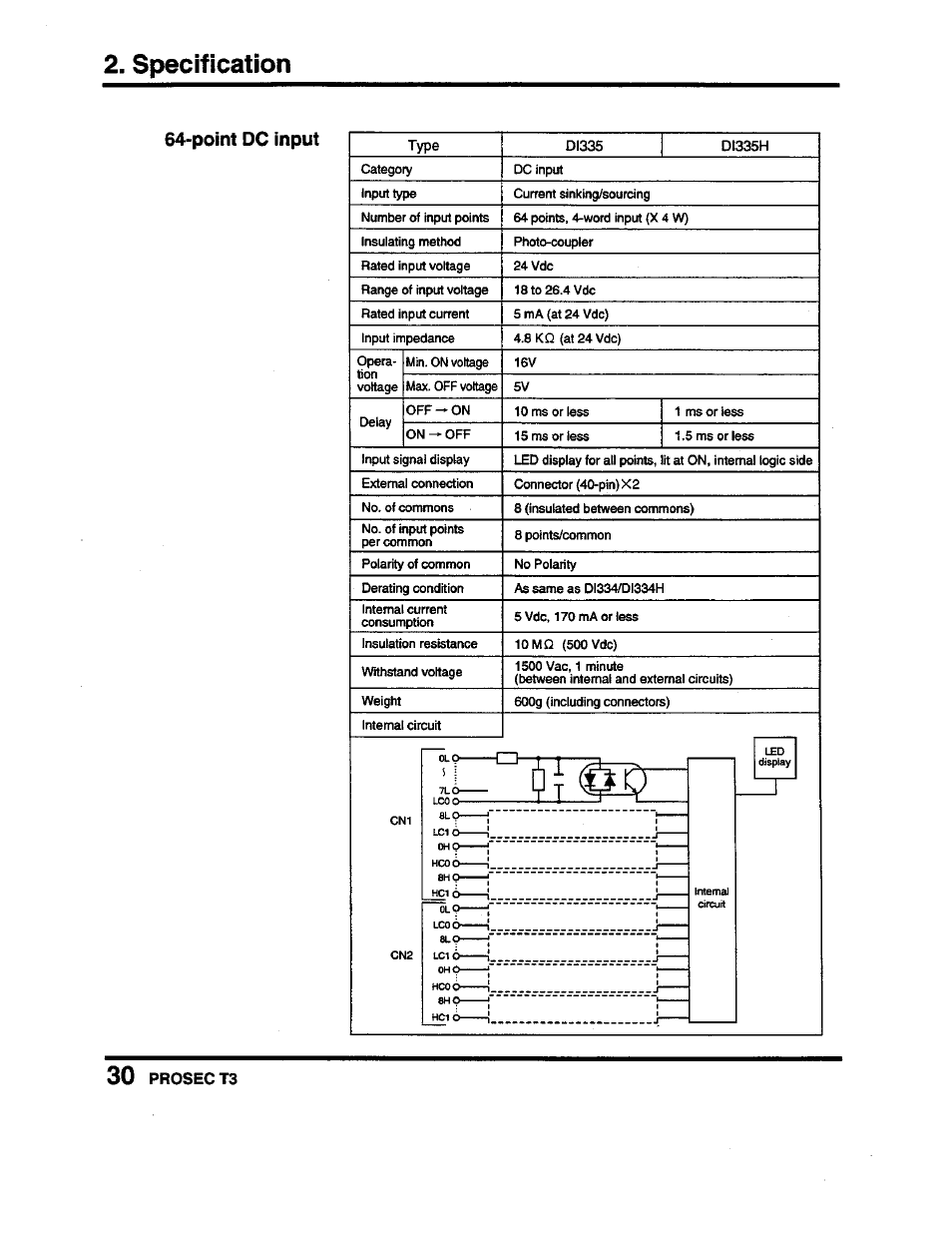 Specification | Toshiba Programmable Controller PROSEC T3 User Manual | Page 38 / 100