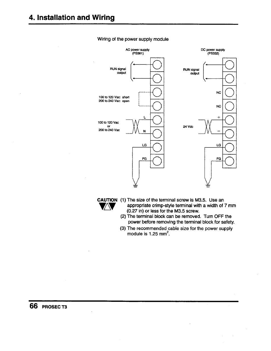 Installation and wiring | Toshiba Programmable Controller PROSEC T3 User Manual | Page 74 / 100