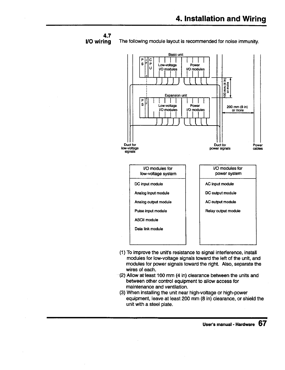 Installation and wiring | Toshiba Programmable Controller PROSEC T3 User Manual | Page 75 / 100
