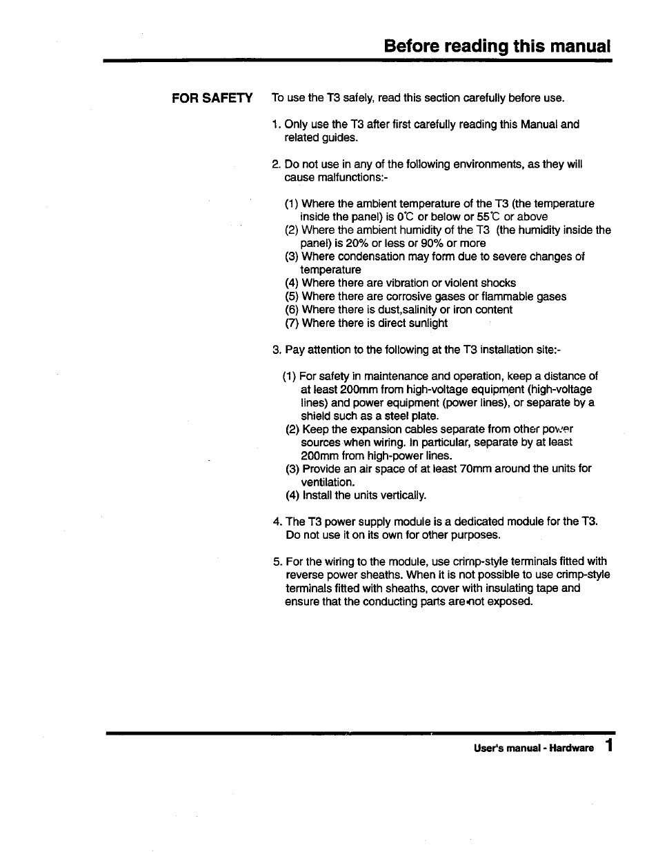 Before reading this manuai | Toshiba Programmable Controller PROSEC T3 User Manual | Page 9 / 100