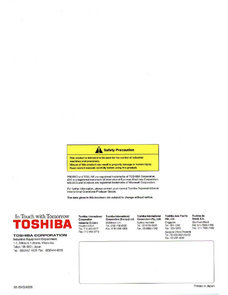 Toshiba | Toshiba T1S User Manual | Page 20 / 20