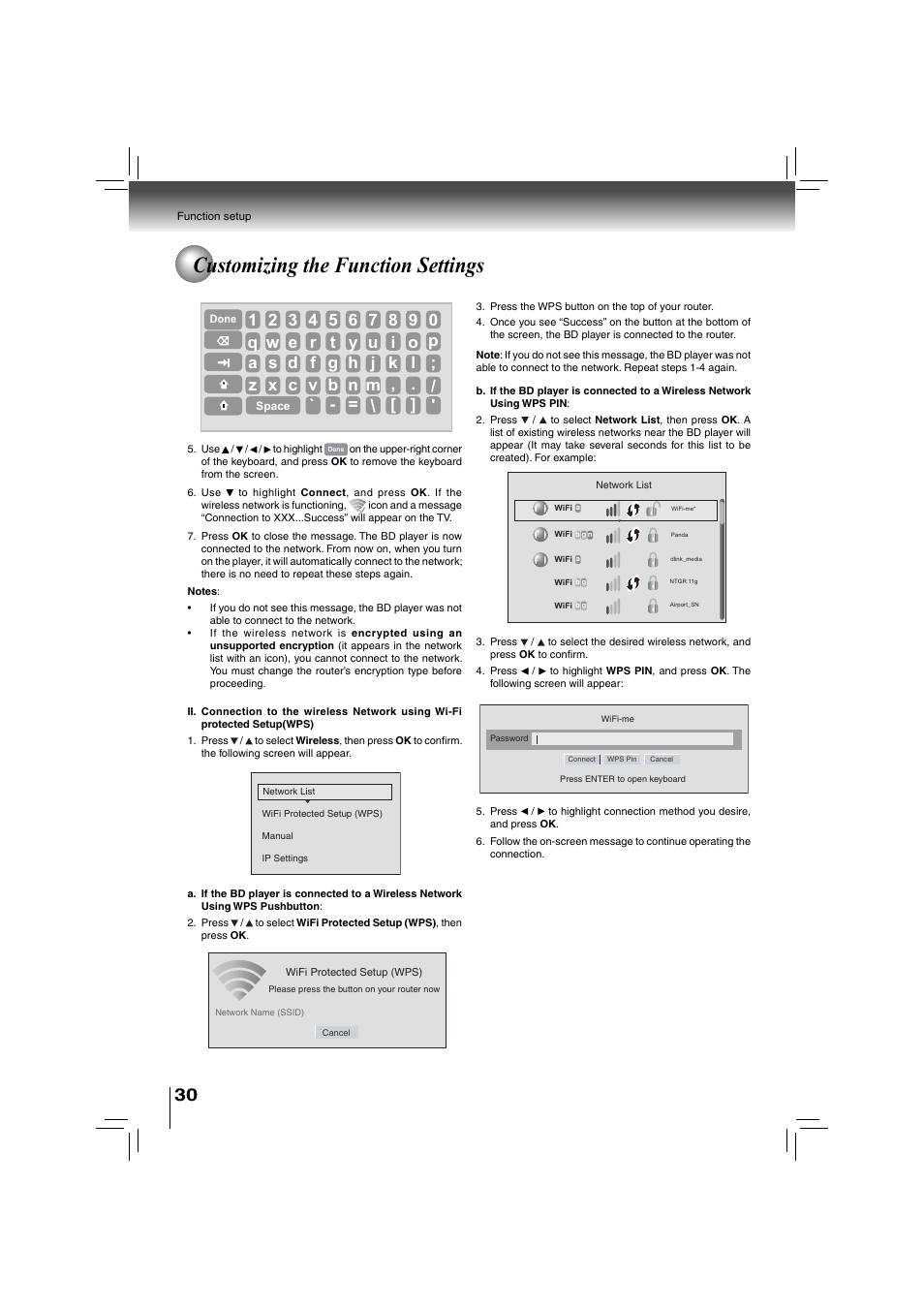 Customizing the function settings, X c v, B n m | Toshiba BDX2700KU User Manual | Page 30 / 62