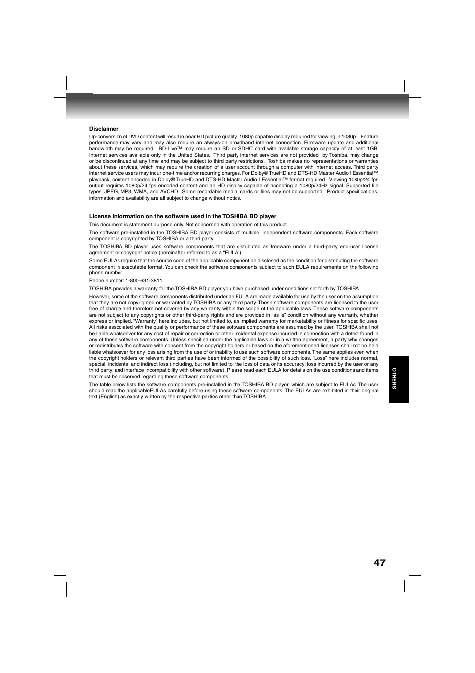 Toshiba BDX2700KU User Manual | Page 47 / 62