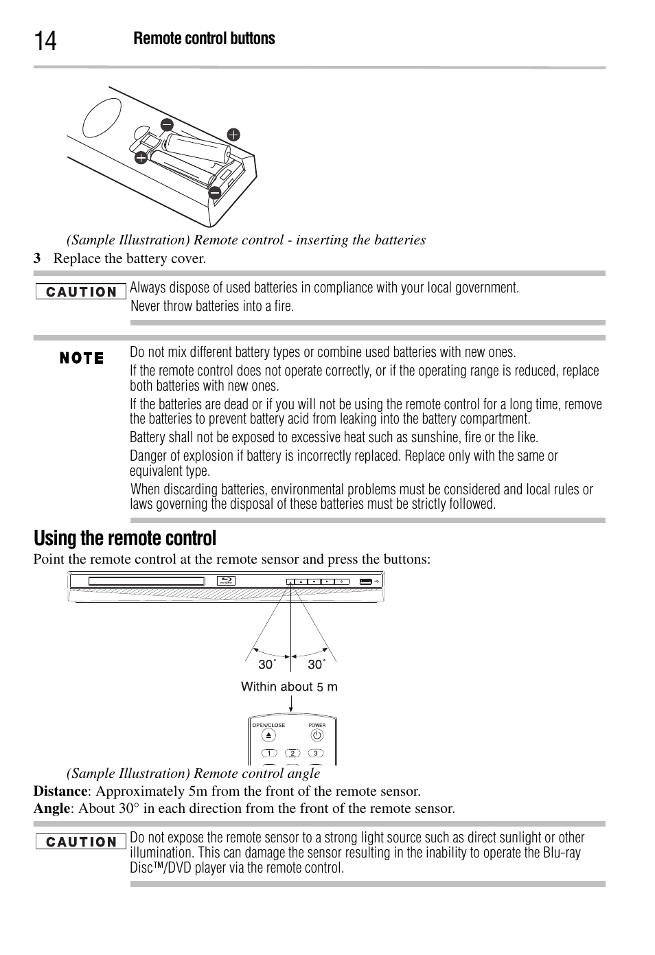 Using the remote control | Toshiba BDK2300KU User Manual | Page 14 / 56