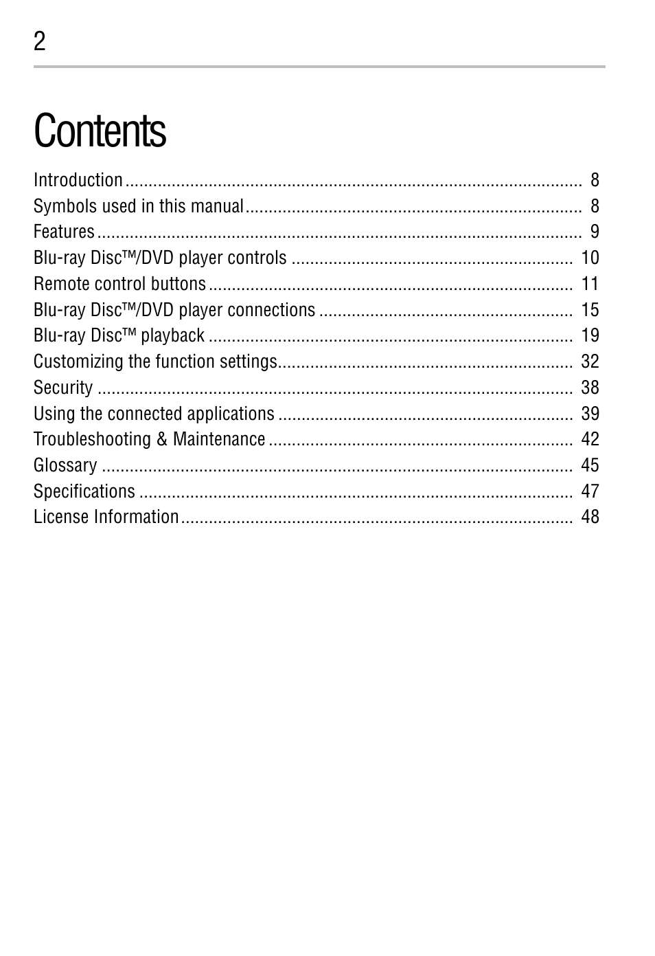 Toshiba BDK2300KU User Manual | Page 2 / 56