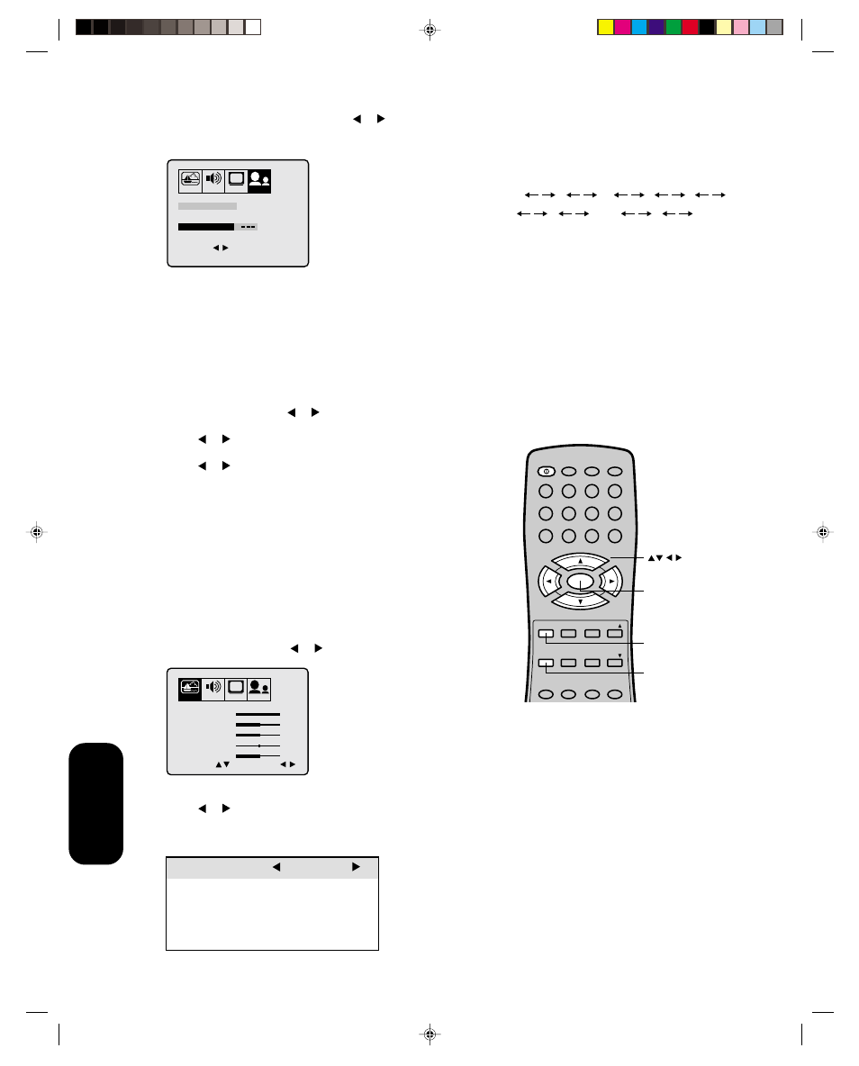Adjusting the picture, Adjusting the picture quality, Using the tv ’s features | Selection pressing | Toshiba 14AF41 User Manual | Page 22 / 32