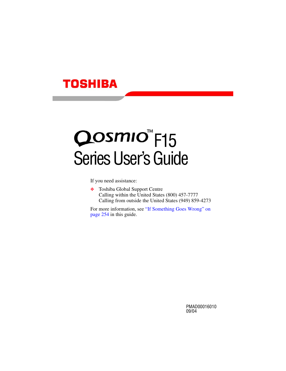 Toshiba F15 User Manual | 328 pages