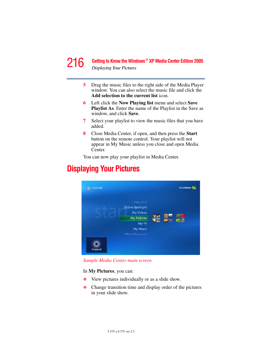 Displaying your pictures | Toshiba F15 User Manual | Page 216 / 328