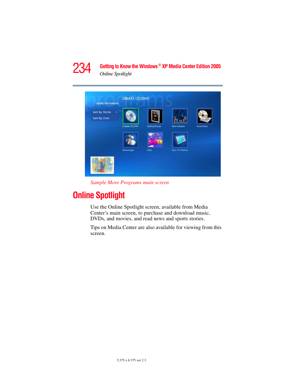 Online spotlight | Toshiba F15 User Manual | Page 234 / 328