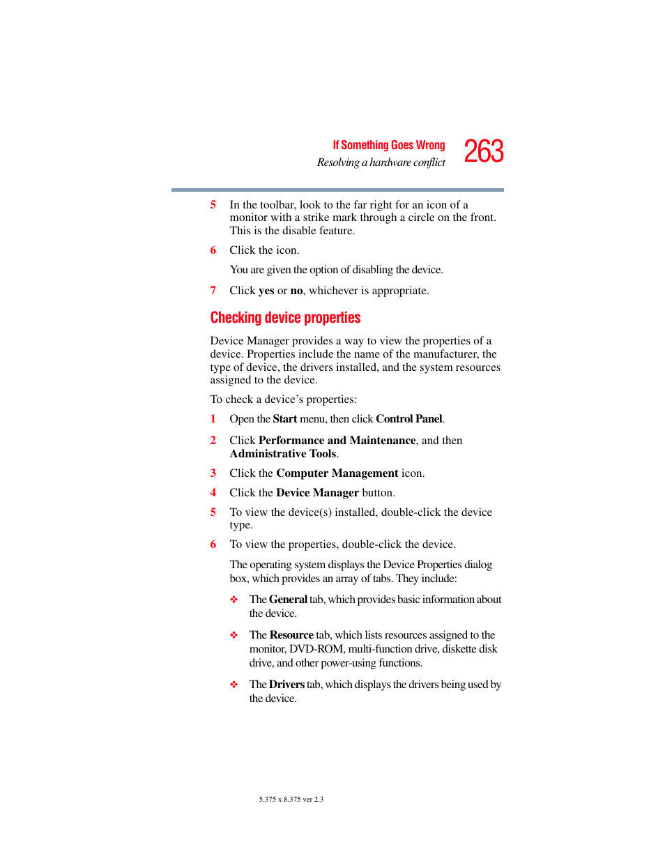 Checking device properties | Toshiba F15 User Manual | Page 263 / 328