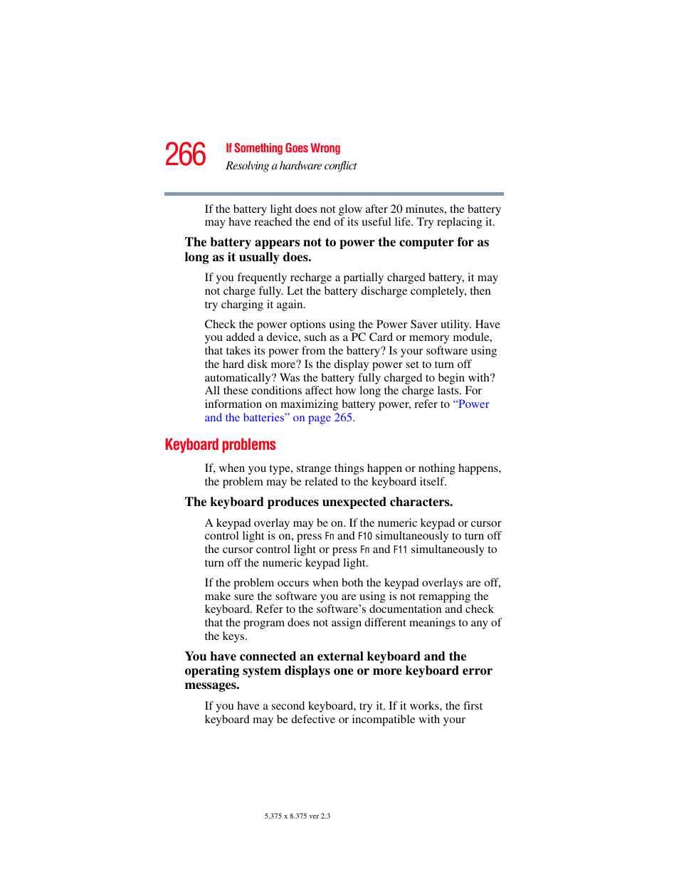 Keyboard problems | Toshiba F15 User Manual | Page 266 / 328