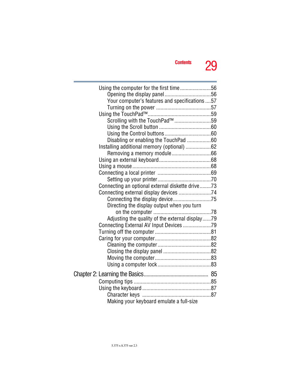 Toshiba F15 User Manual | Page 29 / 328