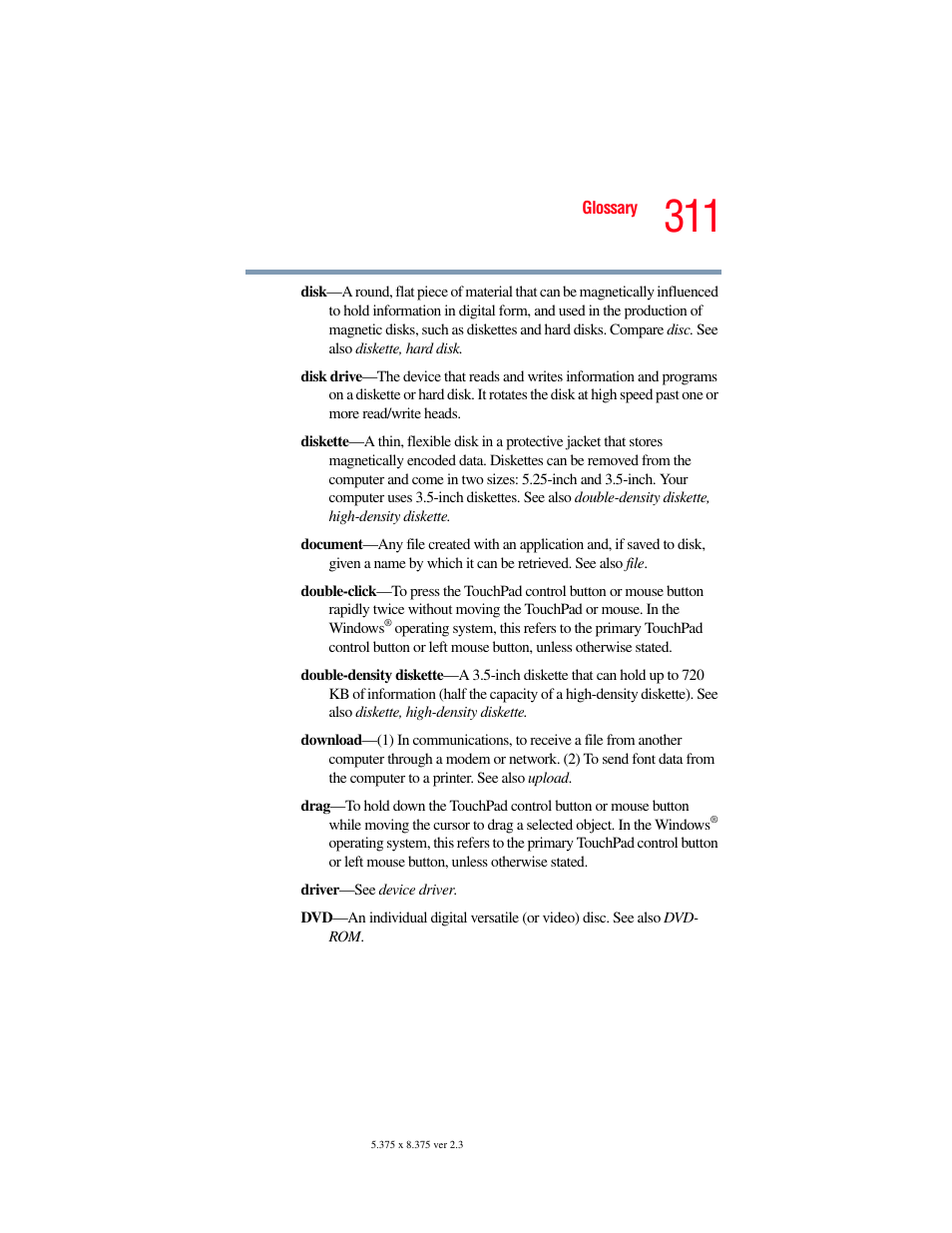 Toshiba F15 User Manual | Page 311 / 328