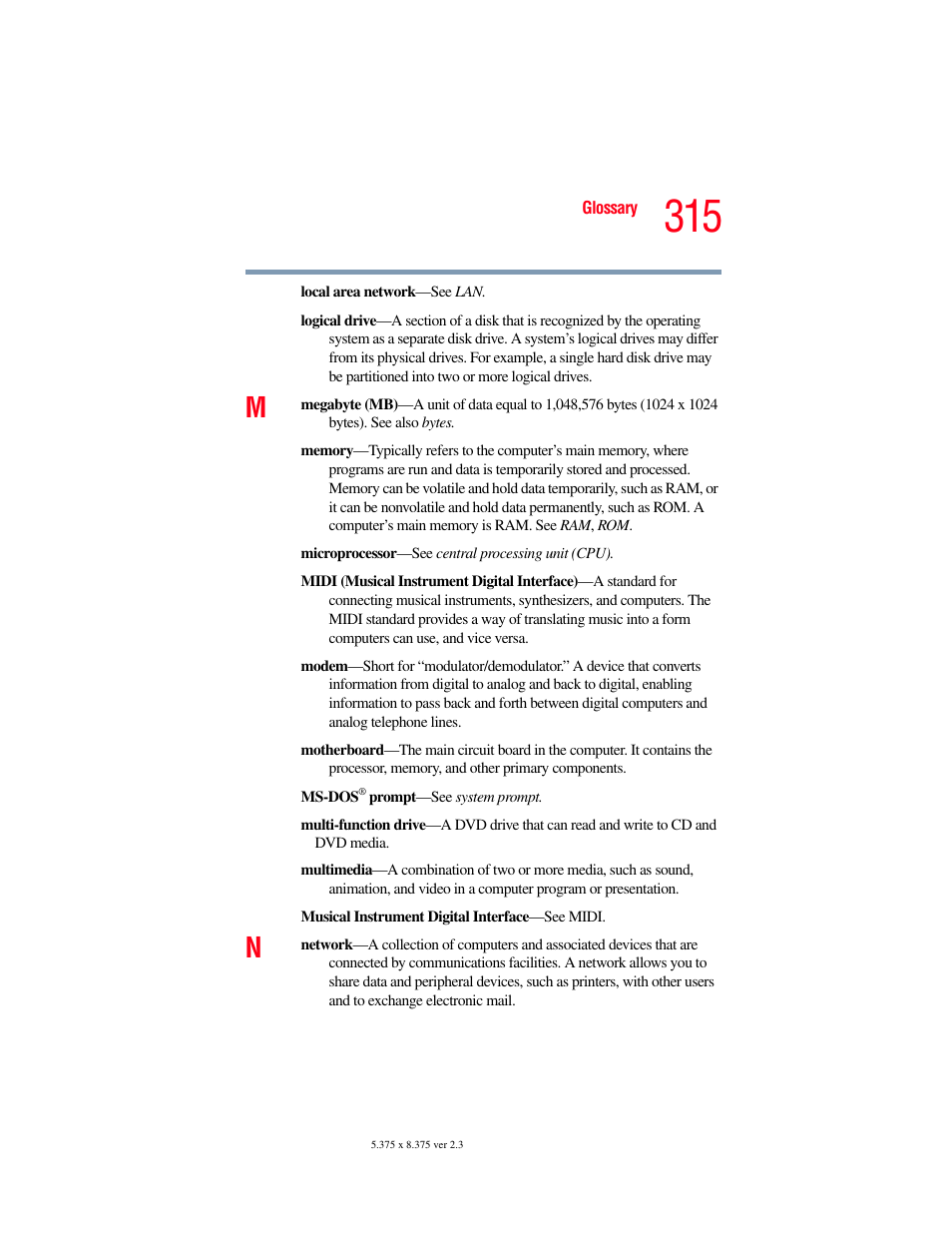 Toshiba F15 User Manual | Page 315 / 328