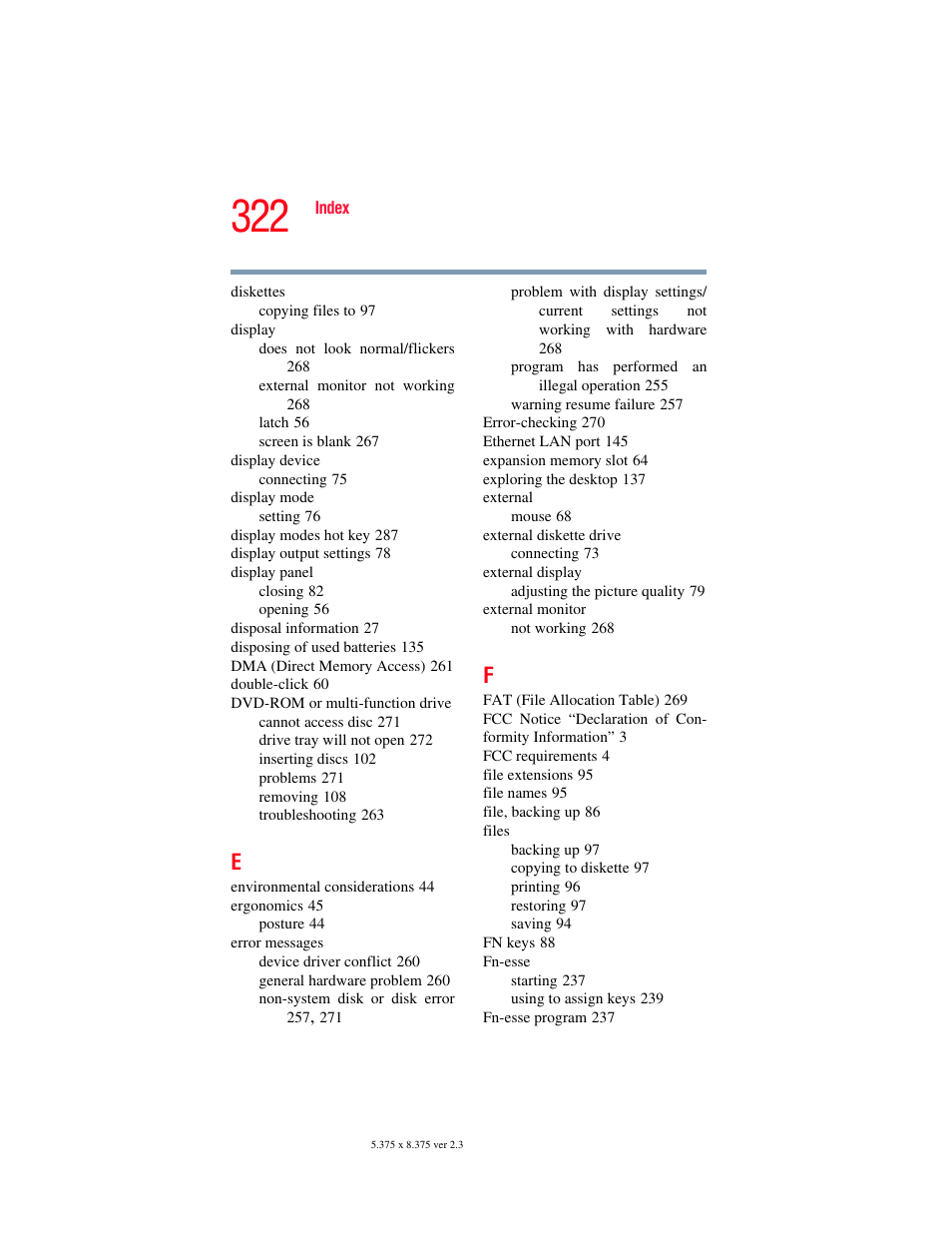 Toshiba F15 User Manual | Page 322 / 328