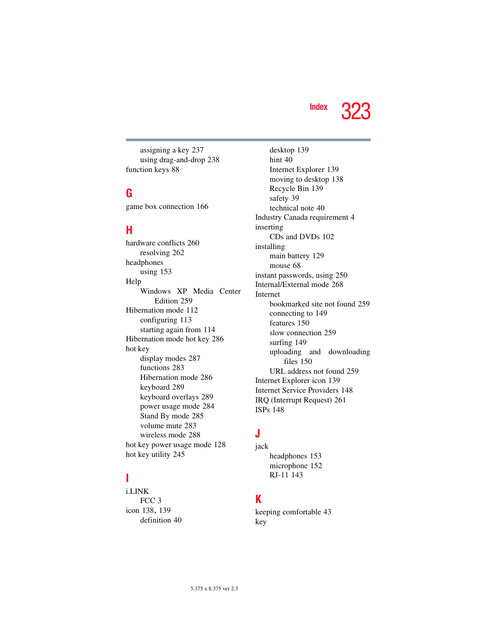 Toshiba F15 User Manual | Page 323 / 328