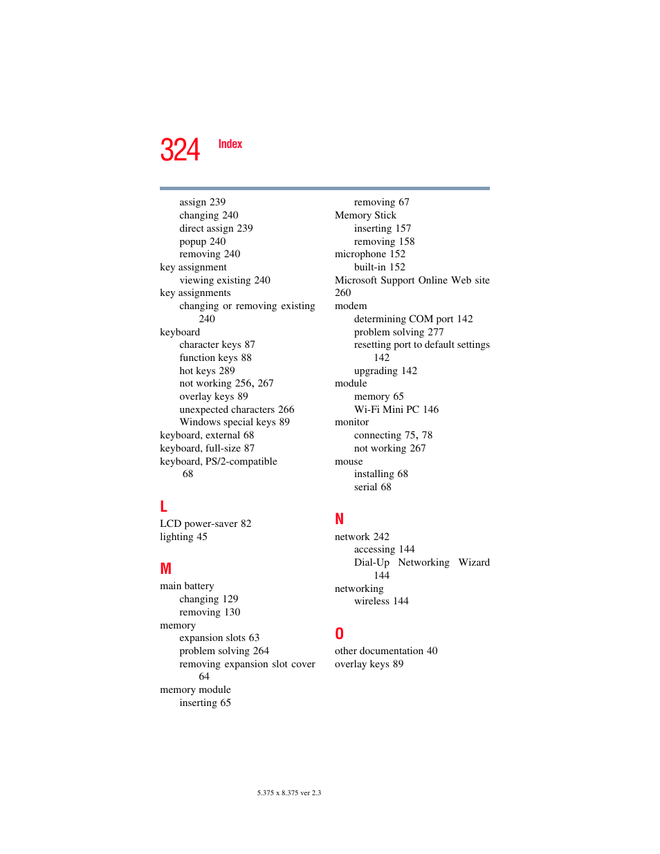 Toshiba F15 User Manual | Page 324 / 328