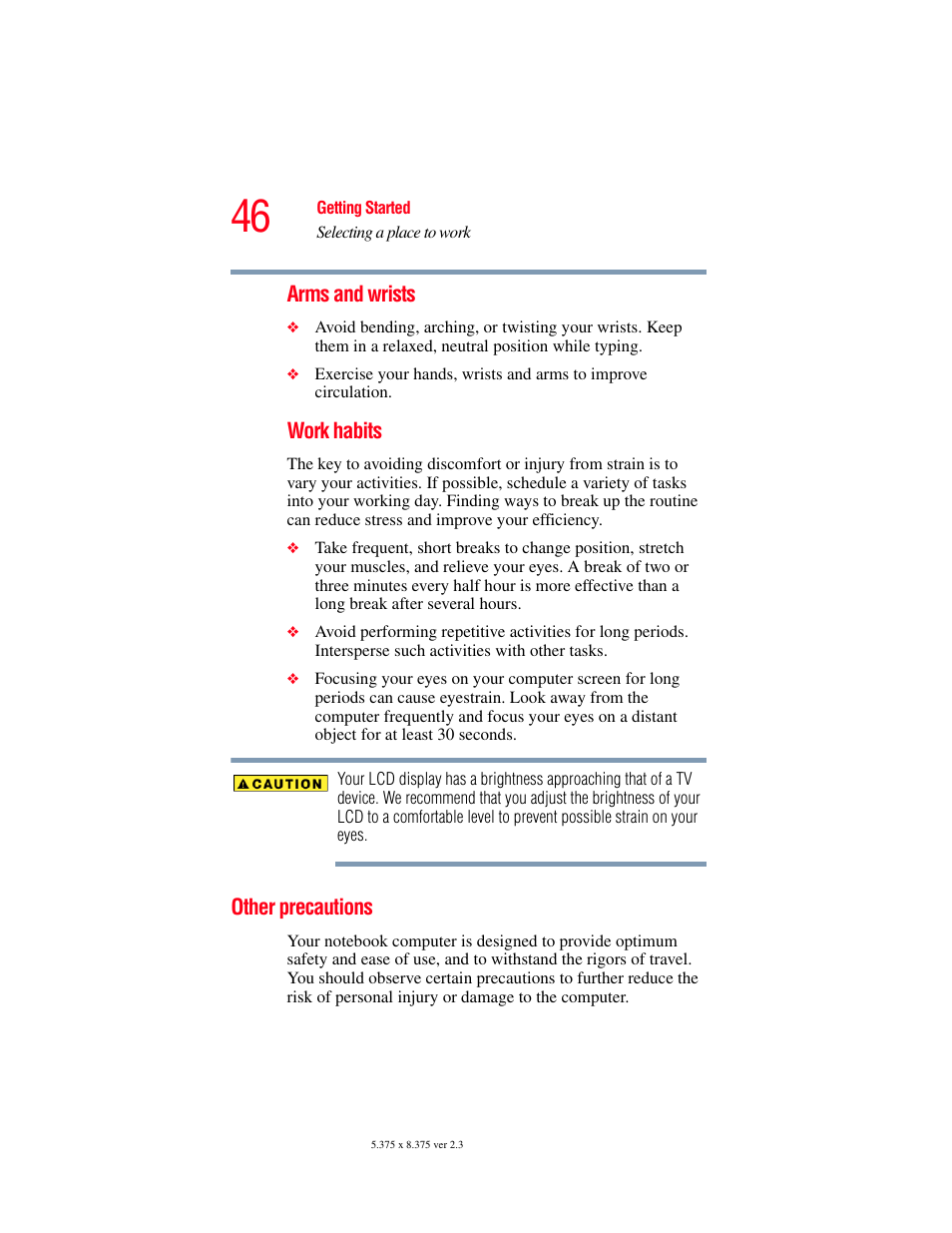 Other precautions | Toshiba F15 User Manual | Page 46 / 328
