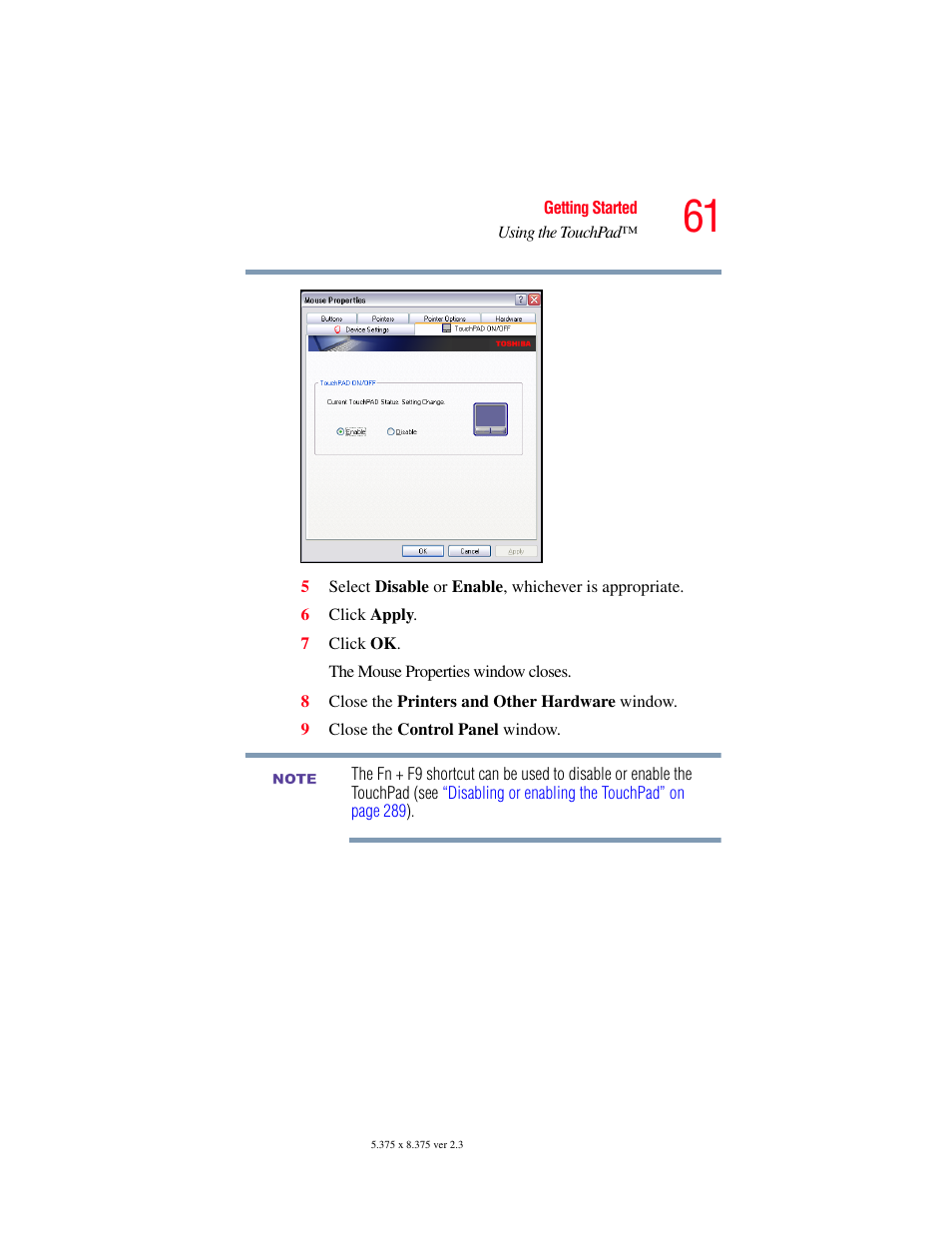 Toshiba F15 User Manual | Page 61 / 328