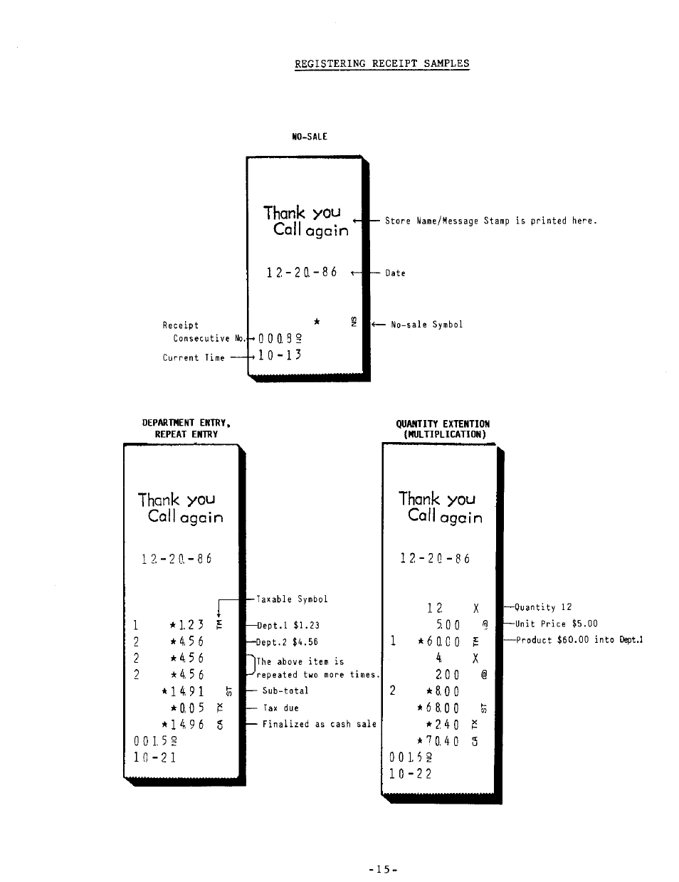 Thank you call again, 1 * i 2 3, 1 4 9 1 s | Toshiba MA-205 User Manual | Page 18 / 41