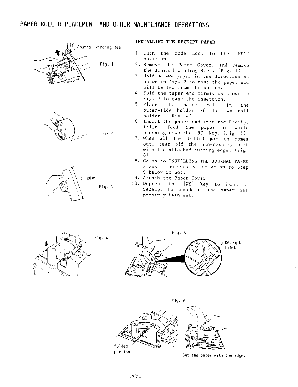 Installing the receipt paper | Toshiba MA-205 User Manual | Page 35 / 41