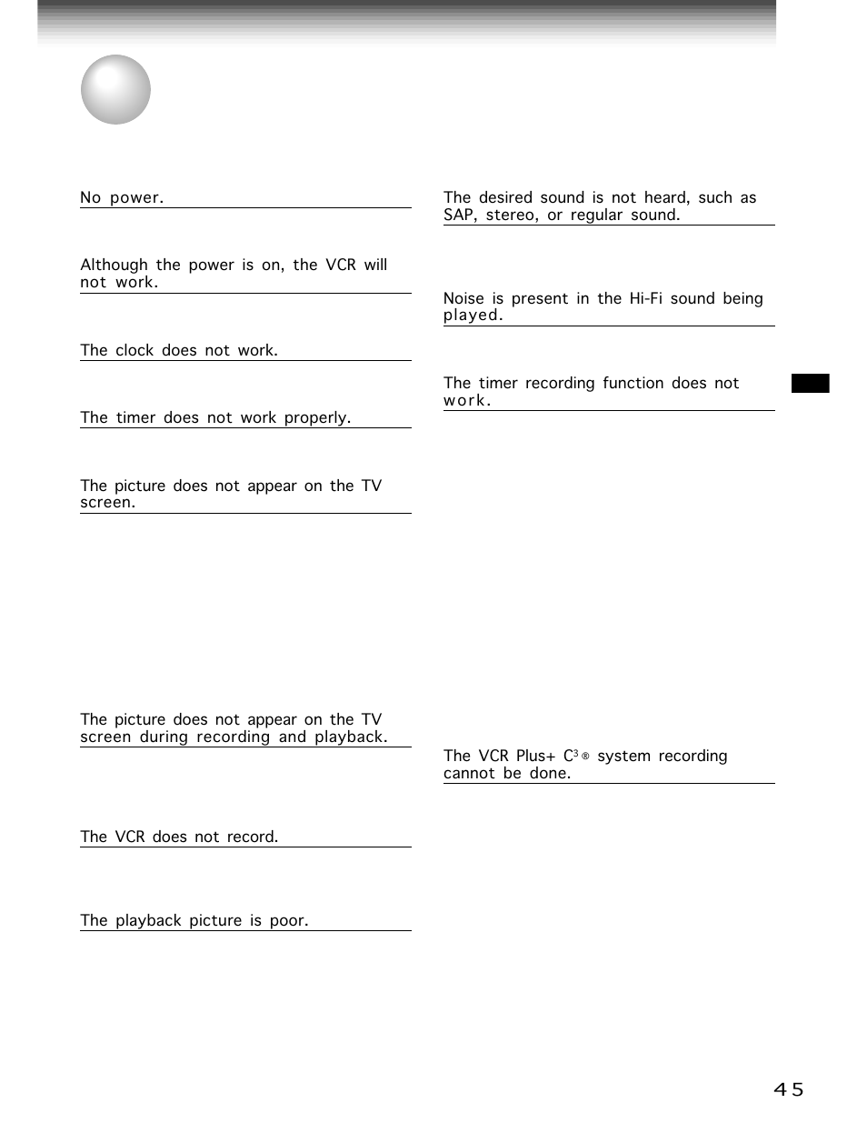 Before calling service personnel | Toshiba W-704C User Manual | Page 45 / 48