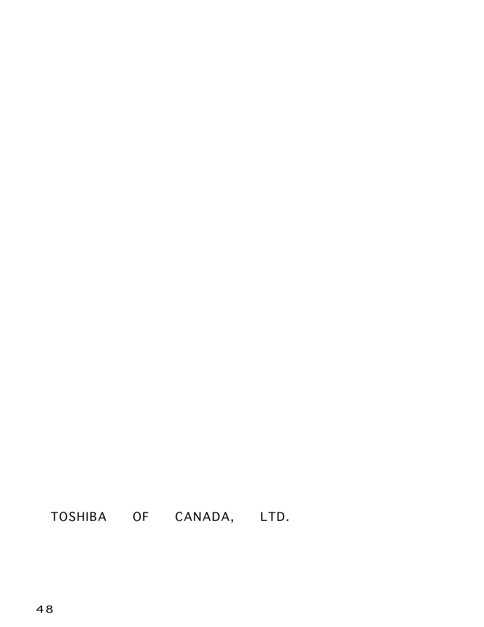 Canadian warranty, Toshiba of canada, ltd | Toshiba W-704C User Manual | Page 48 / 48
