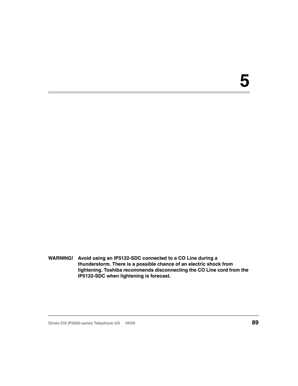 Ip5122-sdc 5, Chapter 5 — ip5122-sdc, Chapter 5 – ip5122-sdc | Ip5122-sdc | Toshiba Strata CIX IP5000-UG-VB User Manual | Page 107 / 216