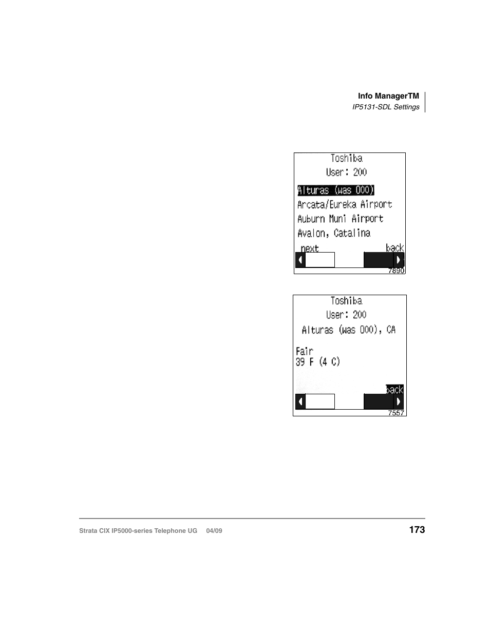 Weather | Toshiba Strata CIX IP5000-UG-VB User Manual | Page 191 / 216