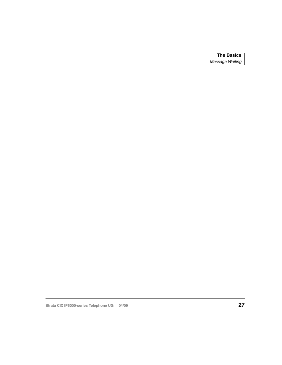 Message waiting, Responding to a lit msg led | Toshiba Strata CIX IP5000-UG-VB User Manual | Page 45 / 216